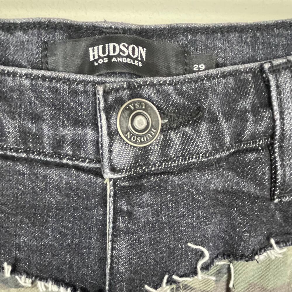 NWT Hudson Los Angeles Women's Viper Denim Mini Skirt - Blackened Camo - Size 29 - Picture 6 of 8